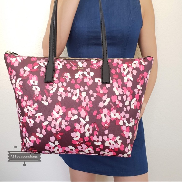 NWT Kate Spade Young Lane Large Cherry Floral Tote - Picture 3 of 7